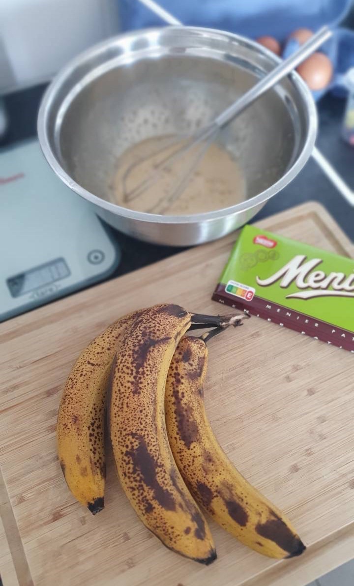 Préparatifs banana bread